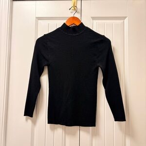 Vintage Wool Mock Neck Sweater Black
